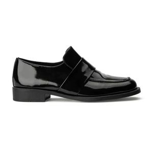Black patent leather loafers